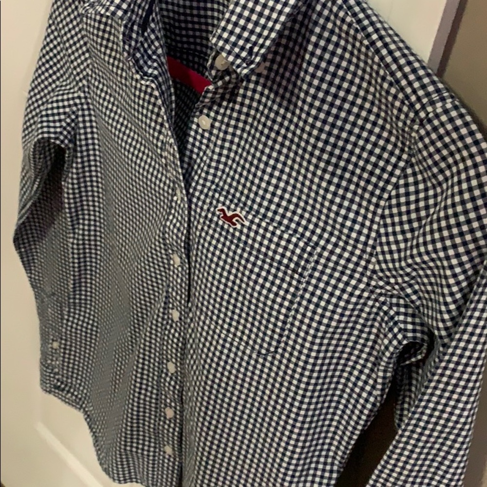 Hollister Gingham Print Collared Button Down Top - image 4